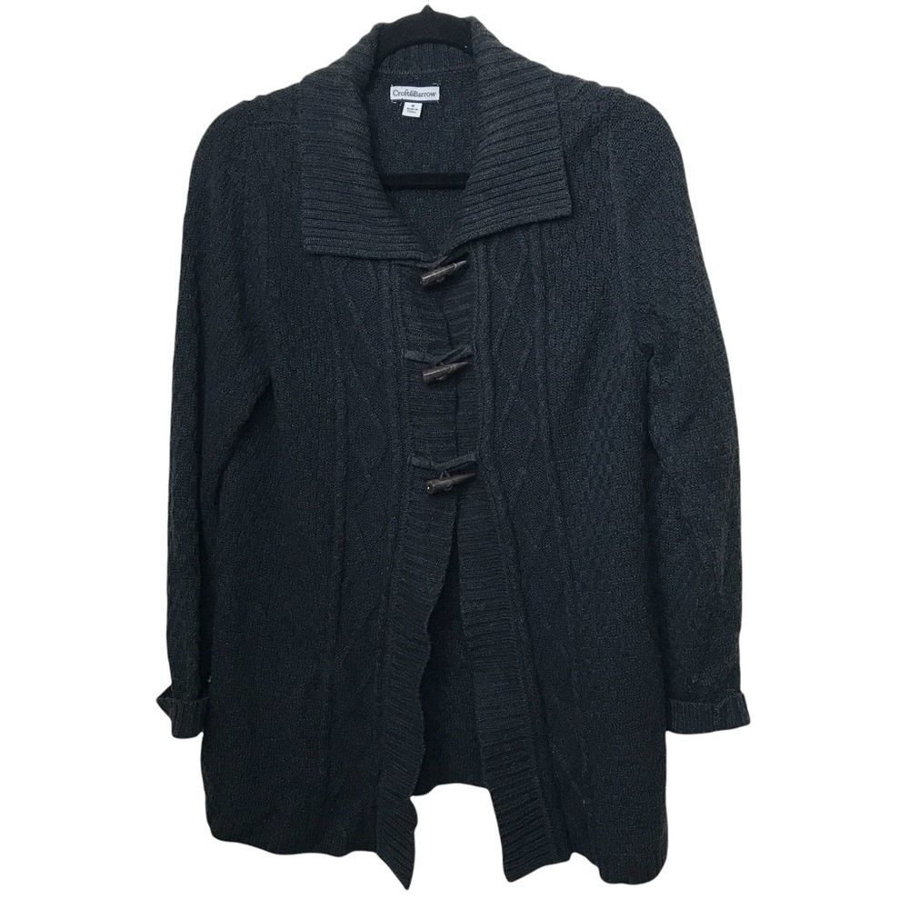 Croft & Barrow Gray Cable Knit Cardigan Sweater